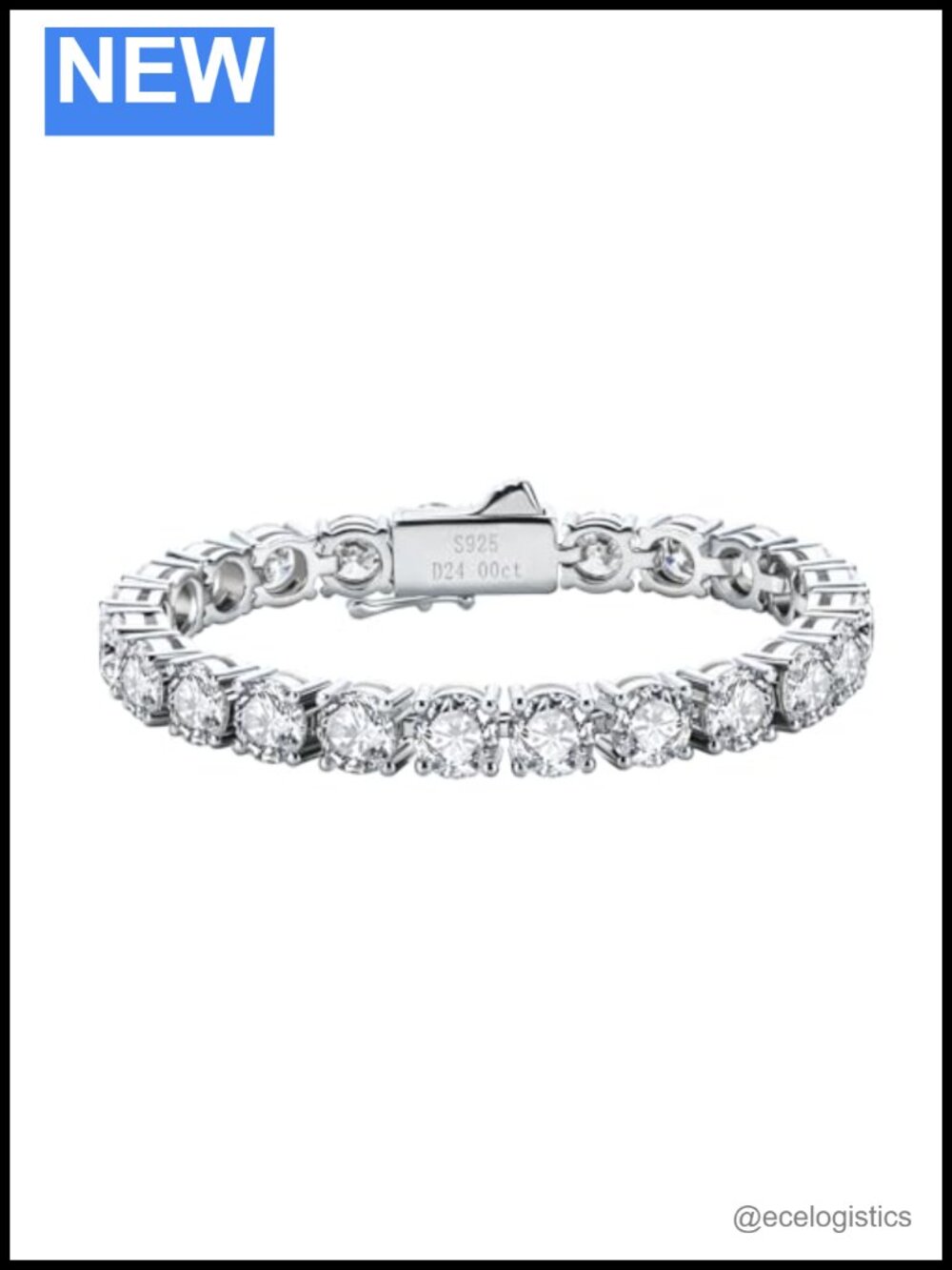 Moissanite Tennis Bracelet 925 Sterling Silver Round Cut VVS1 D Color